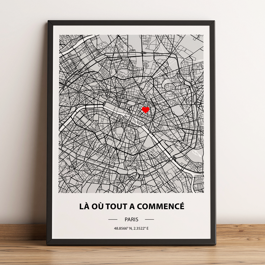 Where we met - Personalized Heart Map Poster